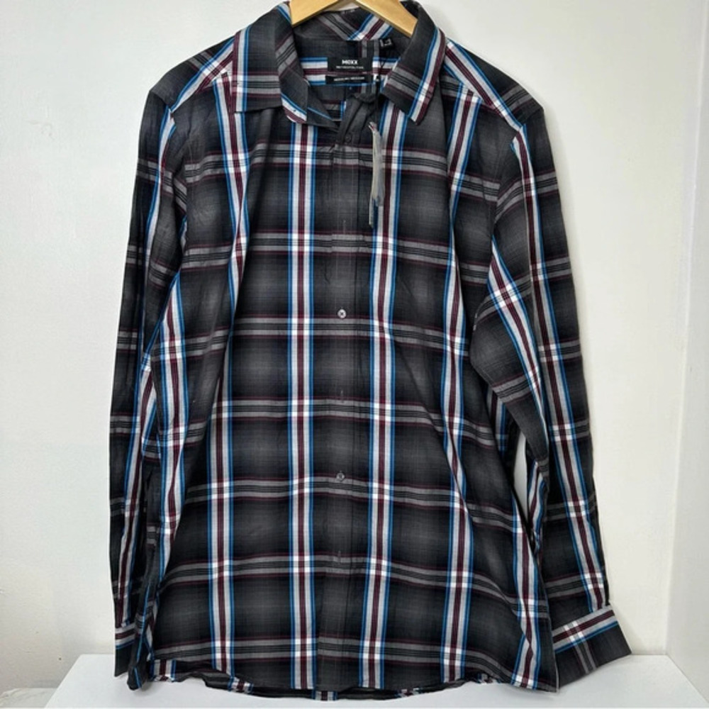 Mexx Plaid Button Down shirt men’s size XL nwt